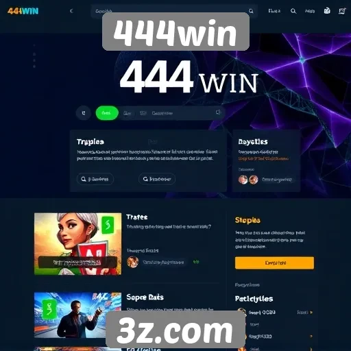 Análise da interface do usuário no site 444win